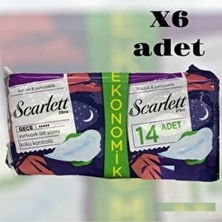 Scarlett Scarlet Ultra Hijyenik Gece Pedi Kuruluk & Yumuşaklık 84 Adet Ekonomik Paket 6'lı