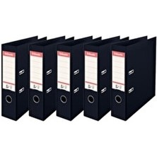 Esselte Geniş Plastik Klasör Siyah 5 Li Paket Renkli Halkalı Tasarım ile Kullanıma Uygun