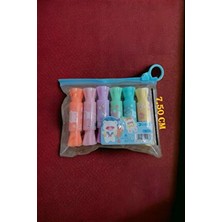 Güzelyüz Avm 6 Renk Şeker Model Fosforlu Kalem Seti Şirin Işaret Kalemi 7.50 cm Çok Renkli Çantalı