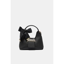 Kadın Çanta Siyah Aksesuar Detaylı Askılı Mini Kadın Omuz Çantası