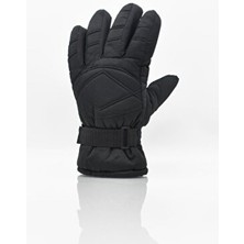 Külah Erkek Siyah Kayak-Kar Eldiveni Polar İç Yapısıyla Rahatlık ve Sıcaklık Sağlar