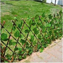 Akordiyon Çit Dekoratif Yapay Sarmaşıklı Bahçe Balkon Teras Çiti 300X60 cm E Kadar Uzatılabilir