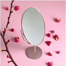 Oval Ayaklı Makyaj Aynası Büyüteçli Ayna Çift Taraflı Büyüteçli Makyaj Aynası