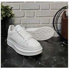 Trend Esto Lorenzo Unisex Spor Ayakkabı Beyaz Suni Deri Bağcıklı Taban ile Günlük Kullanıma Uygun