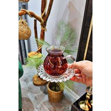 Gülümseten Avm 6 Lı Kulplu Borosilikat Cam Tombul Çay Bardağı Şık Sunum İçin