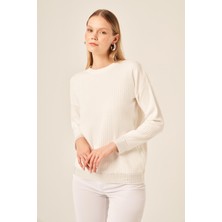 Ftz Women Ftz Kadın Taş Detaylı Bluz  Ekru 20845