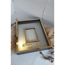 Verda Çerçeve Verda 40X50 cm Siyah-Gold Fotoğraf Bölümlü Anı Çerçevesi Ledli ve Isimli Gül Tablosu