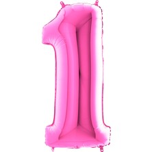 Benim Marifetlerim 1 Rakamı Pembe Folyo Balon 16 Inch 40 cm