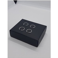 SET 925 Ayar Gümüş Sıkıştırmalı Halka Hızma 4 Adet Ekonomik Paket Kadın Kullanımı İçin