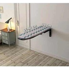 Duvara Monte Katlanır Ütü Masası Pembe Çizgili 90CM Ütü Masası