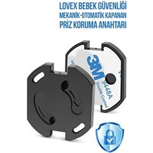LOVEX Otomatik Kapanan Bebek Priz Koruması Tekli Elektrik Prizi Koruma Kapağı Ev İçin Güvenlik