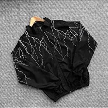 Unisex Rüzgarlık Yağmurluk Siyah Beyaz