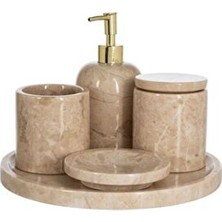 Dekoratif Mermer 5 Li Banyo Seti Takımı