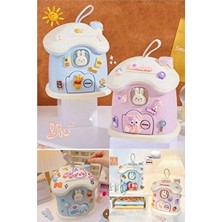 Kitchen Beauty Sevimli Kawai Tarz Mavi Renk Ev Baca Kumbara Kilitli Para Banknot Kumbarası Sticker Hediye