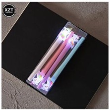 Meyra Accessories Işıklı Unicorn Jel Kalemler 4 Adet Renkli Hediyelik Kırtasiye Seti