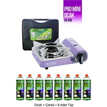 Mini Portatif Kamp Ocağı - Çantalı - Gaz Stop Emniyetli - 8 Adet 227 gr Kartuş
