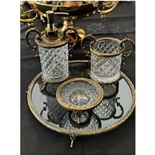 Avangarde Kristal Eskitme 4 Parça Cam Banyo Seti