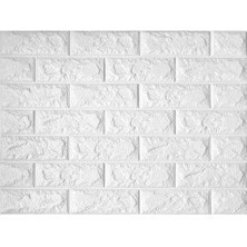 Kendinden Yapışkanlı Beyaz Esnek Köpük Taş Desen Duvar Kağıdı Paneli 50 x 70CM (1 Adet 0,35M²)