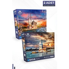 2 Adet 1000 Parça Puzzle - Kız Kulesi ve Istanbul Boğazı