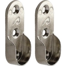 Askı Flanşı Oval Dolap Boru Sabitleme Kıyafet Elbise Askı Flanş Aparatı Krom 45 mm (2 Adet)
