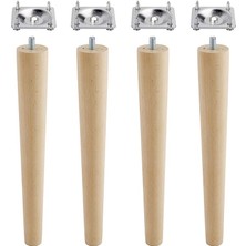 Ahşap Mobilya Koltuk Kanepe Sehpa Masa Ayağı Ayakları M8 Civatalı 30 cm + Bağlantı Aparatlı 8'li Set