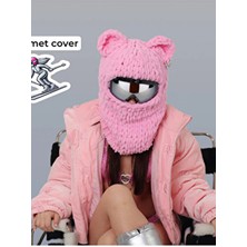 Yetişkin/bebek/çocuk Ayı Kurbağa Kulaklı Puffy Bere Şapka Kayak Snowboard Kar Maske Balaklava