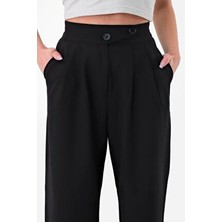 Hazel Kadın Siyah Kore Model Palazzo Pantolon