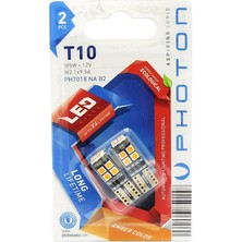 T10 LED Amber Turuncu Ampul, W5W, 12V, 2'li Paket, Turuncu