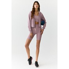 Sılvanna Kadın Midi Dar Paça Sportswear Bisikletçi Gül Kurusu Tayt