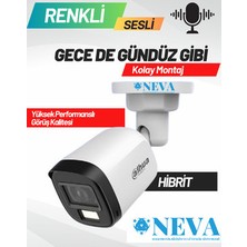 Dahua Neva HAC-B1A21P-U-IL-A Gece Renkli Sesli Kamera 2 MP Full HD Çözünürlük Kolay Kurulum Özelliği