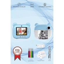 CMR14 Mavi Dijital Video Fotoğraf Çocuk Kamerası Anlık Termal Resim Kağıt Baskılı Yazıcı