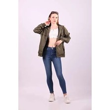 Kadın Içi Astarlı Suya Dayanıklı Kapüşonlu Yağmurluk