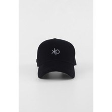 Kapin Kp Nakışlı Baseball Cap Şapka Siyah Beyaz Pamuklu Malzeme ile Şık Tasarım