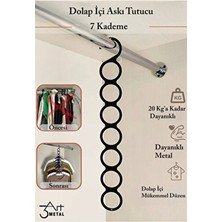 3Art Metal Çok Seviyeli Giysi Askısı - Metal Malzeme ile Dayanıklı Dolap İçi Düzenleyici Set