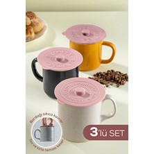 Vienev Pembe Silikon Isı Koruyucu Bardak Kapağı 3 Adet Esnek ve Dayanıklı Mutfak Gereci