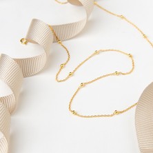 95 Ayar  Sarı  Altın  Kaplama  Toplu  Model  Gümüş Zincir   Kolye