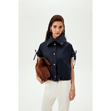 Allyco Bağcık Detaylı Pamuklu Kısa Kollu Gömlek