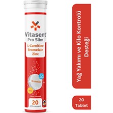 Pro Slim Efervesan – Bromelain, L-Karnitin, Elma Sirkesi & Çinko ile ve Enerji Desteği Kilo Kontrol