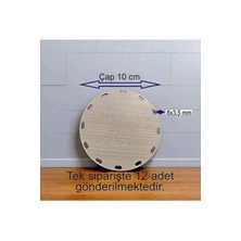Asude Hediyelik 10 cm Çapında Ahşap Krem Renkli 12 Adet Bambu Tepsi Örgü Plakası Delikli Altlık Tığ Tabanı