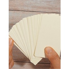 Boş Krem Renkli Kelime Kartları Etiket 5X8CM 100 Adet Köşeli Boş Kart Boş Kartvizit