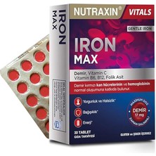 Iron Max 17 Mg 30 Tablet - Demir, C Vitamini, B6 Vitamini, Folik Asit, B12