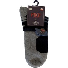 14015 Dukha Havlu Erkek Patik Çorabı Gri 41-44