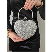 Kalpli Abiye Çanta Kadın Kristal Taşlı El ve Omuz Askılı Abiye Çanta