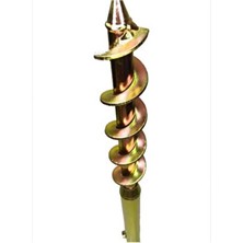 Metal Şemsiye Kazığı – 43 cm | Pimli ve Sıkma Aparatlı Metalik Sarı