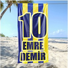 Ejoya Kişiye Özel Isimli Mikrofiber Plaj ve Spor Havlusu Çizgili Desen 1 Adet