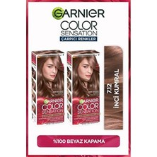Garnier Çarpıcı Renkler 7.12 Inci Kumral Kalıcı Krem 2'li Saç Boyası Amonyaklı Kadınlar İçin Etkili