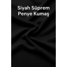 Siyah Süprem Penye Kumaş - %100 Pamuk - EN:170CM