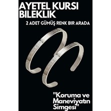Ayetel Kürsi Yazılı Bileklik Paslanmaz Çelik Ayarlanabilir Çift Erkek/kadın Bileklik