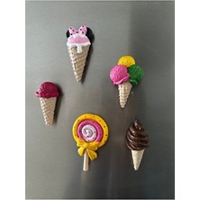 5’li Dondurma & Şeker Model Dolap Süsü Magnet
