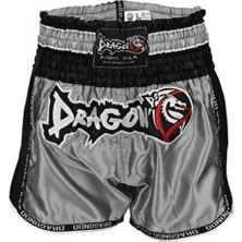 DragonDo Muay Thai Şort Cepsiz Saten Materyal Unisex Retro Desenli Rahat Kesim Yazlık